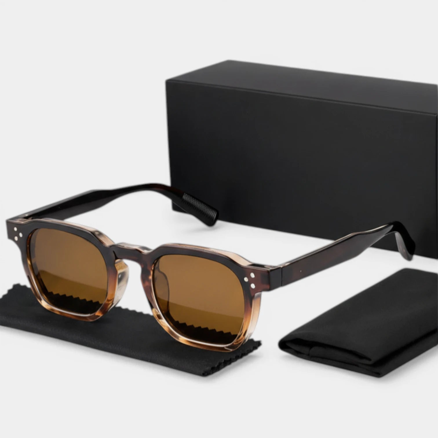 Lunettes Carrées Monture Épaisse Verres Teintés pour Homme