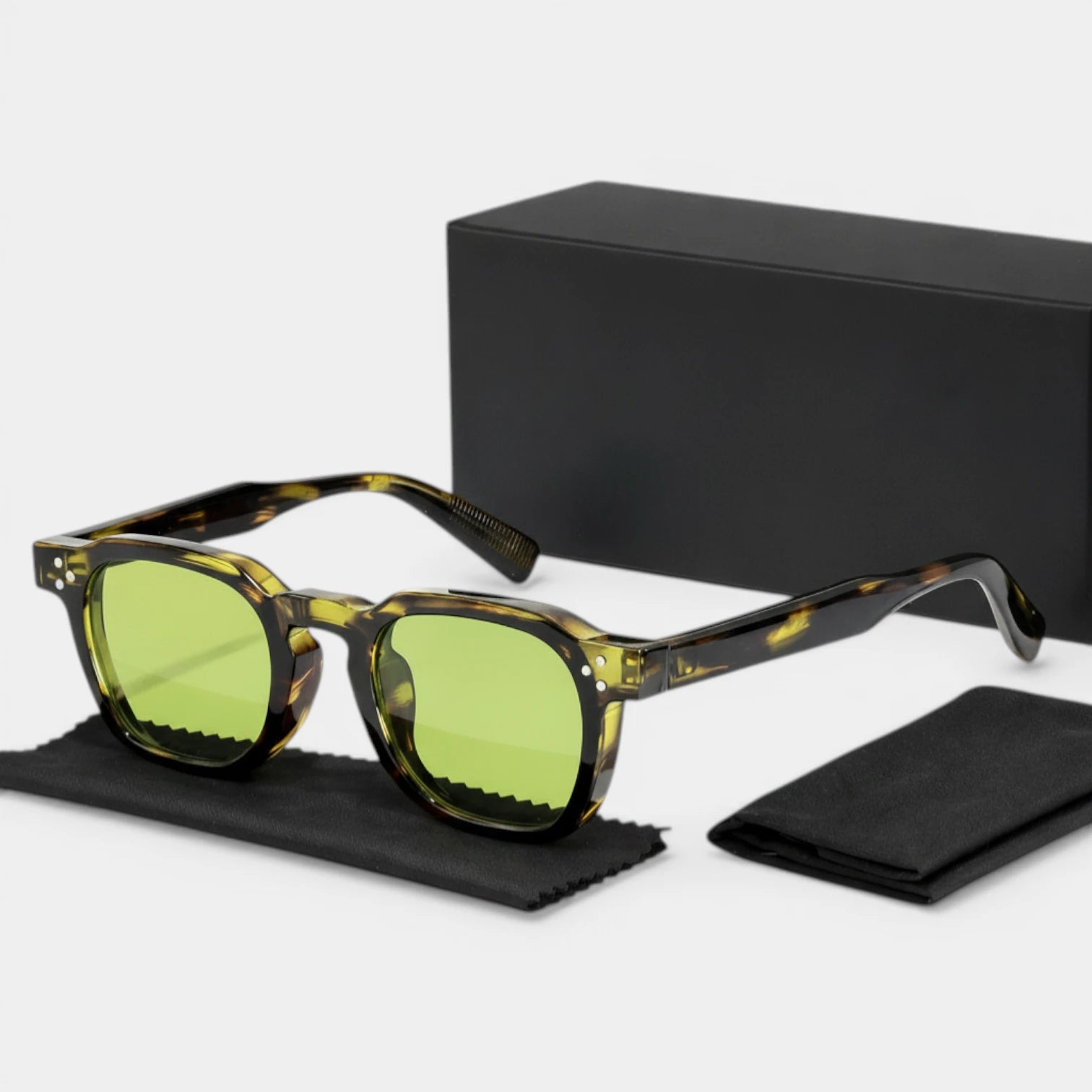 Lunettes Carrées Monture Épaisse Verres Teintés pour Homme