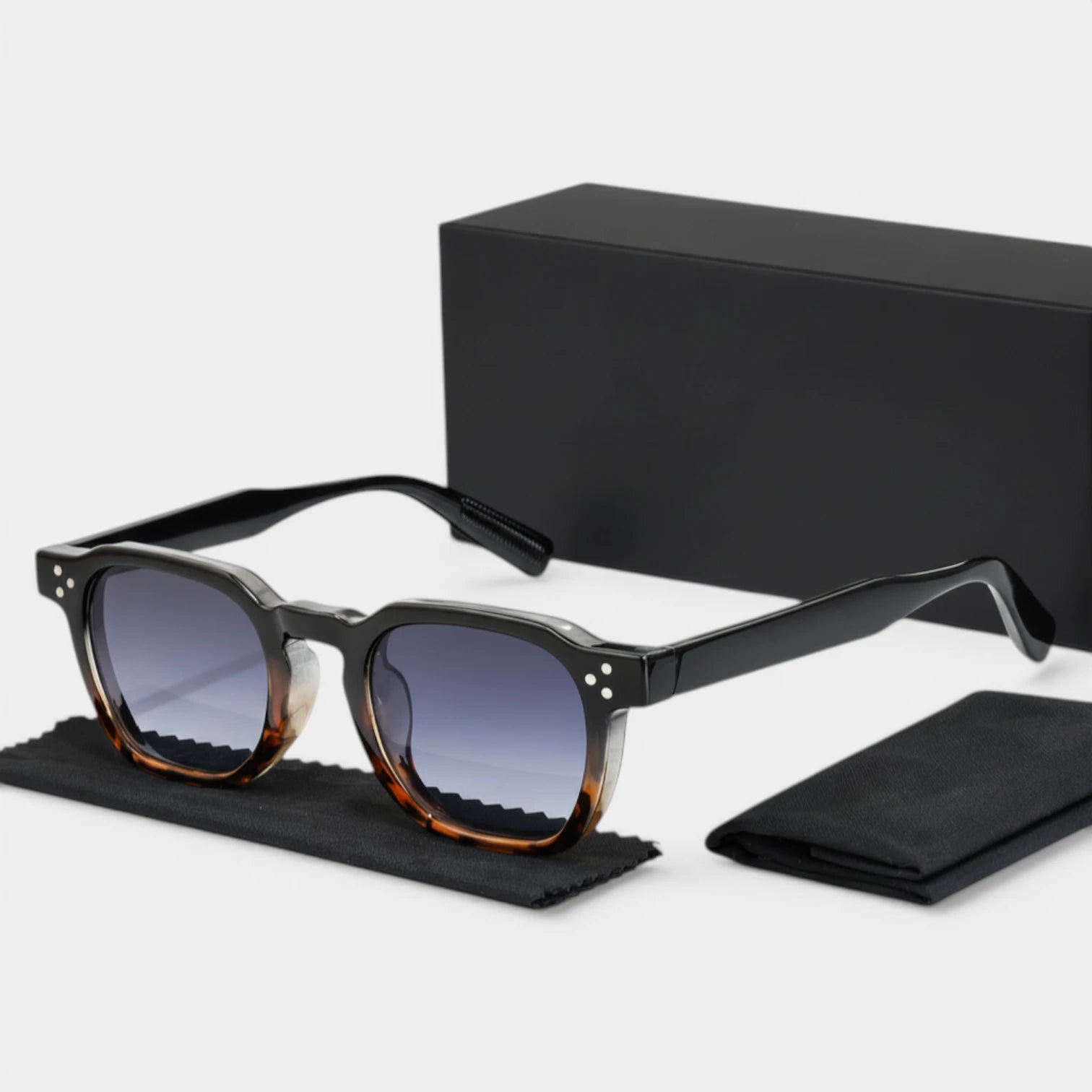 Lunettes Carrées Monture Épaisse Verres Teintés pour Homme