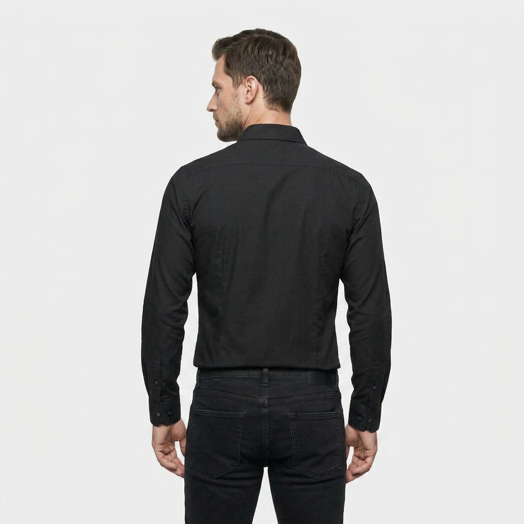 Chemise Habillée Manches Longues Coupe Ajustée pour Homme