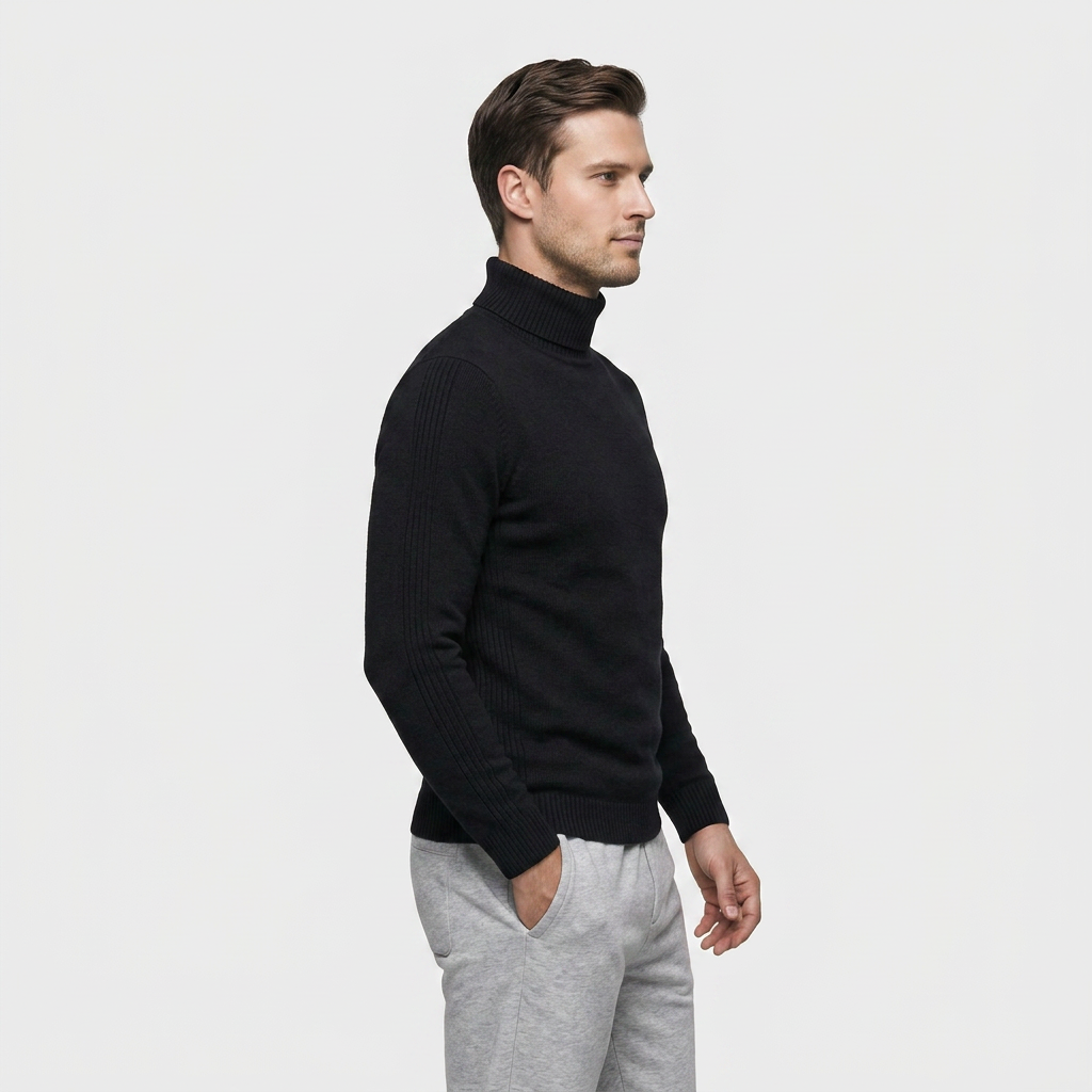 Pull Maille Épaisse Col Montant pour Homme