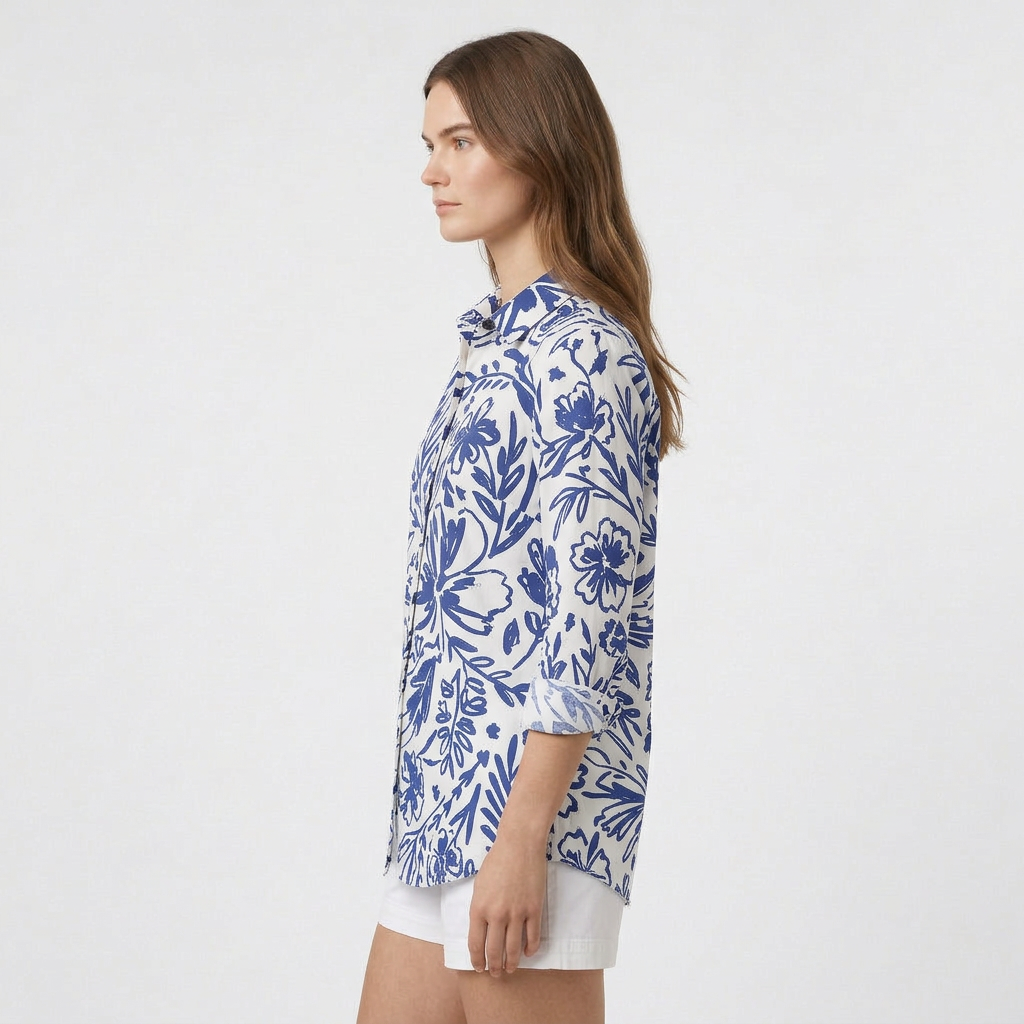 Chemise Vintage Tissu Léger Coupe Décontractée pour Femme