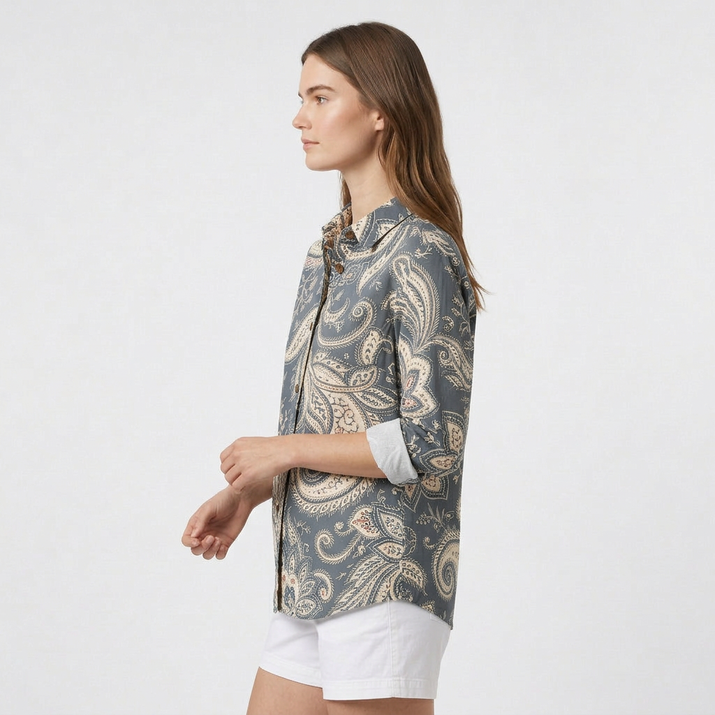 Chemise Vintage Tissu Léger Coupe Décontractée pour Femme