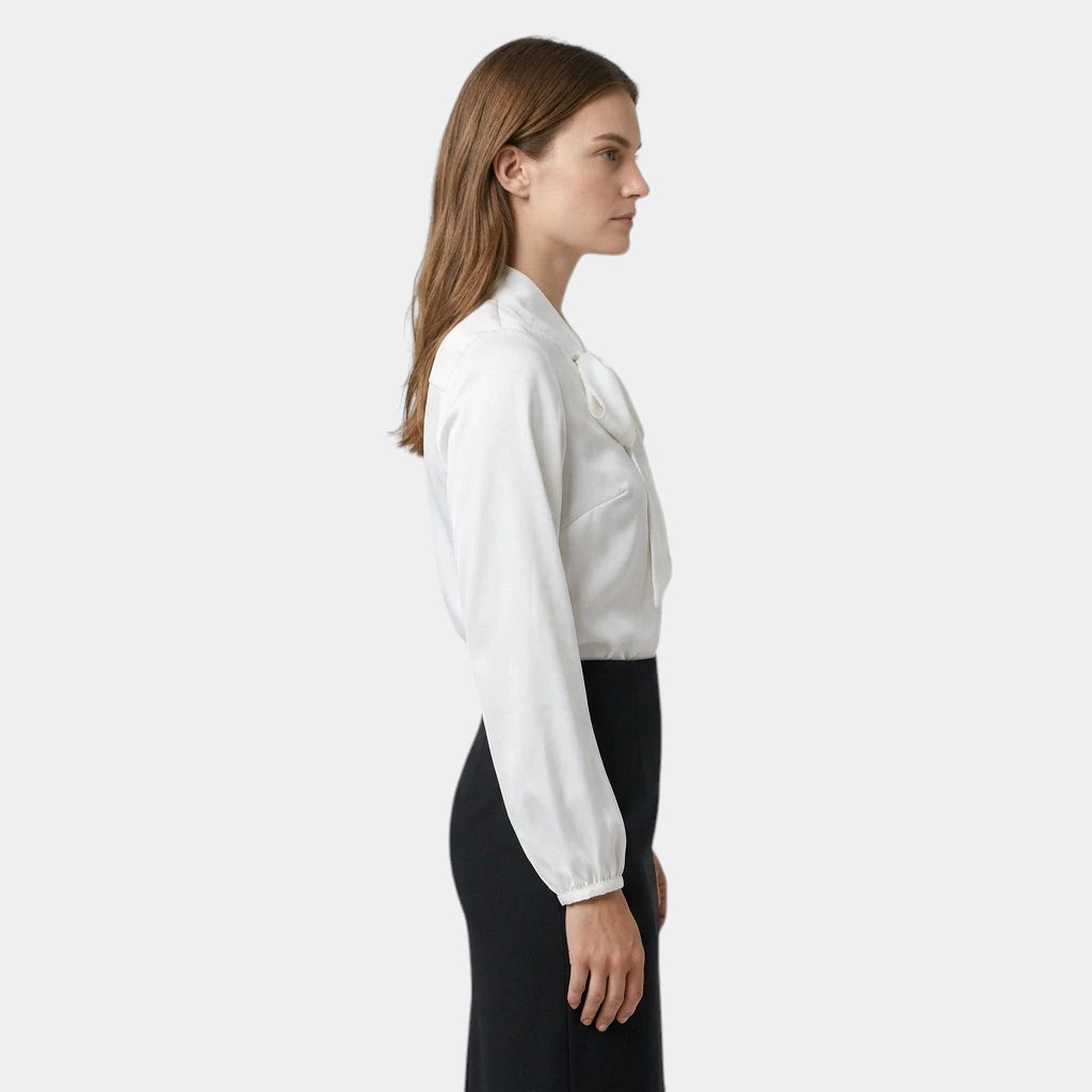 Blouse Col Lavallière Manches Longues pour Femme