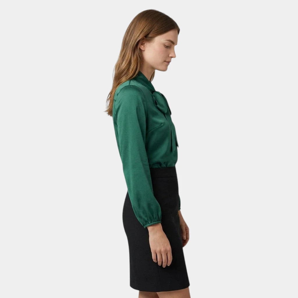 Blouse Col Lavallière Manches Longues pour Femme