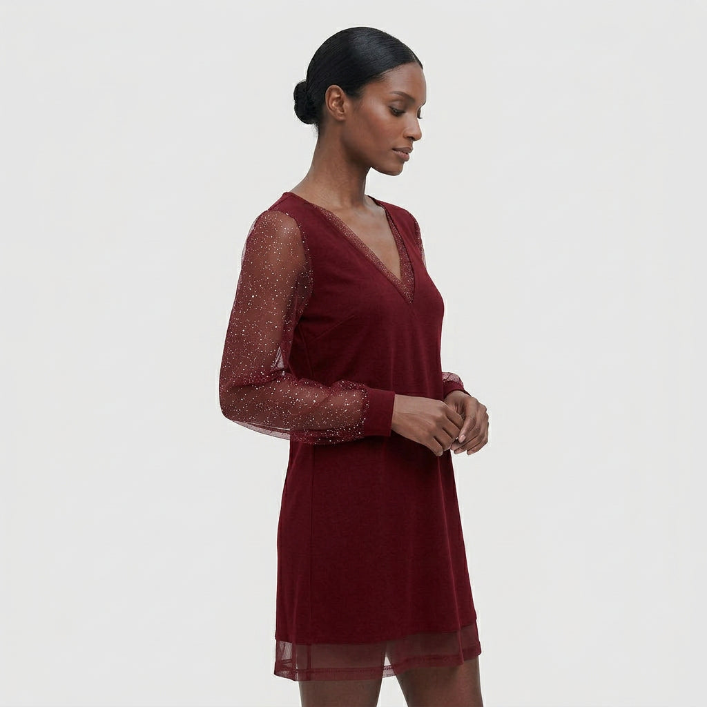 Robe Soirée Sequins Coupe Ajustée pour Femme