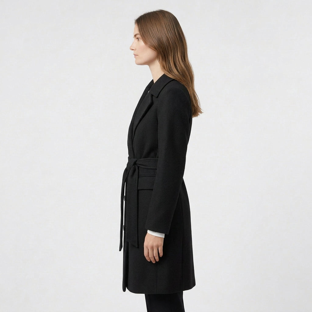 Trench Coat Ceinturé Double Boutonnage pour Femme