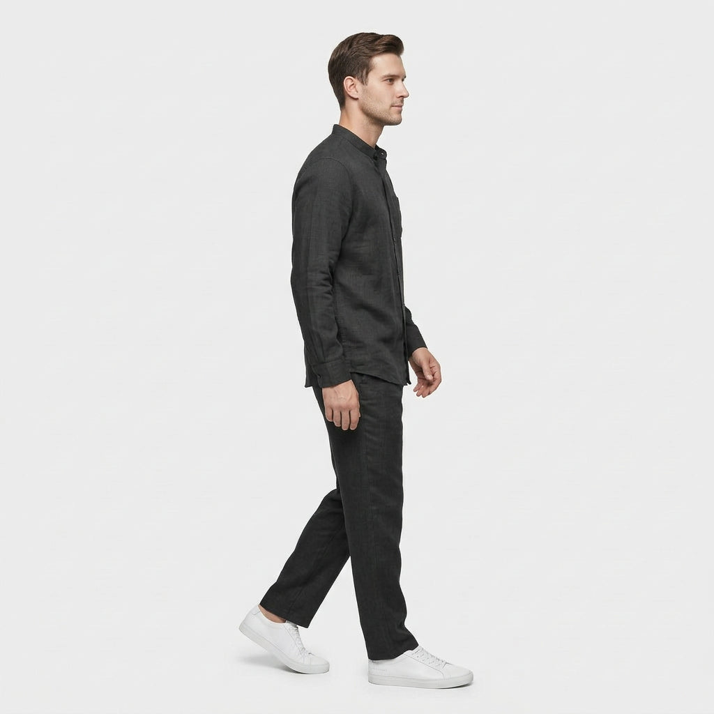 Ensemble Chemise Pantalon Coordonnés Coupe Décontractée pour Homme