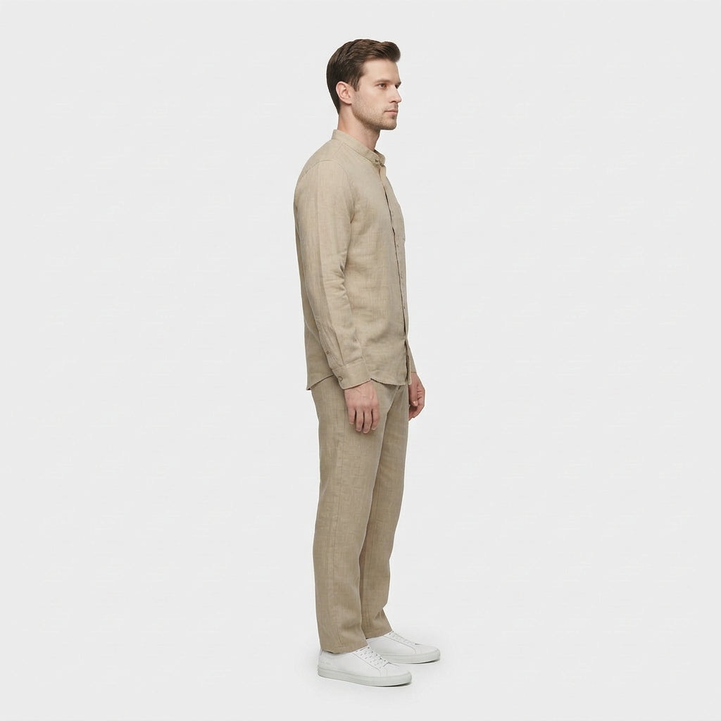 Ensemble Chemise Pantalon Coordonnés Coupe Décontractée pour Homme