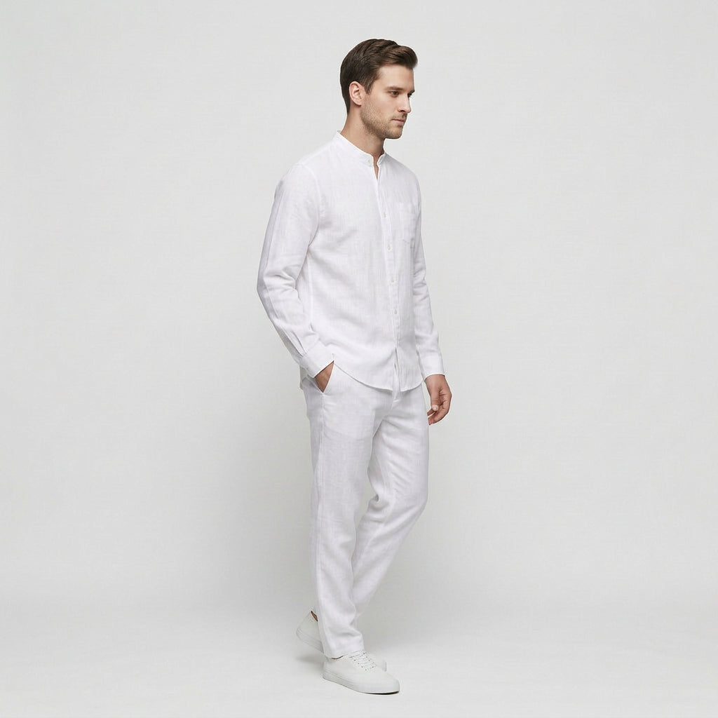 Ensemble Chemise Pantalon Coordonnés Coupe Décontractée pour Homme