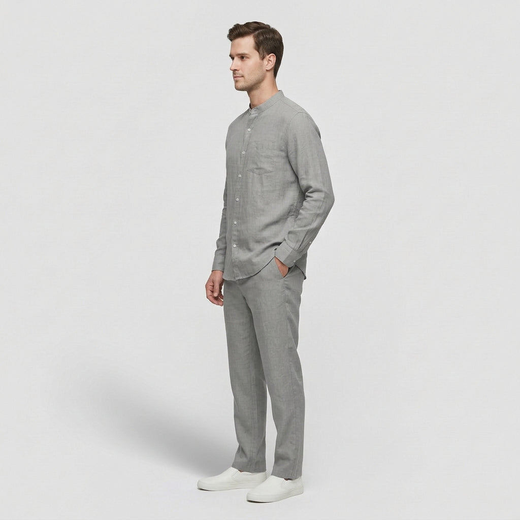 Ensemble Chemise Pantalon Coordonnés Coupe Décontractée pour Homme