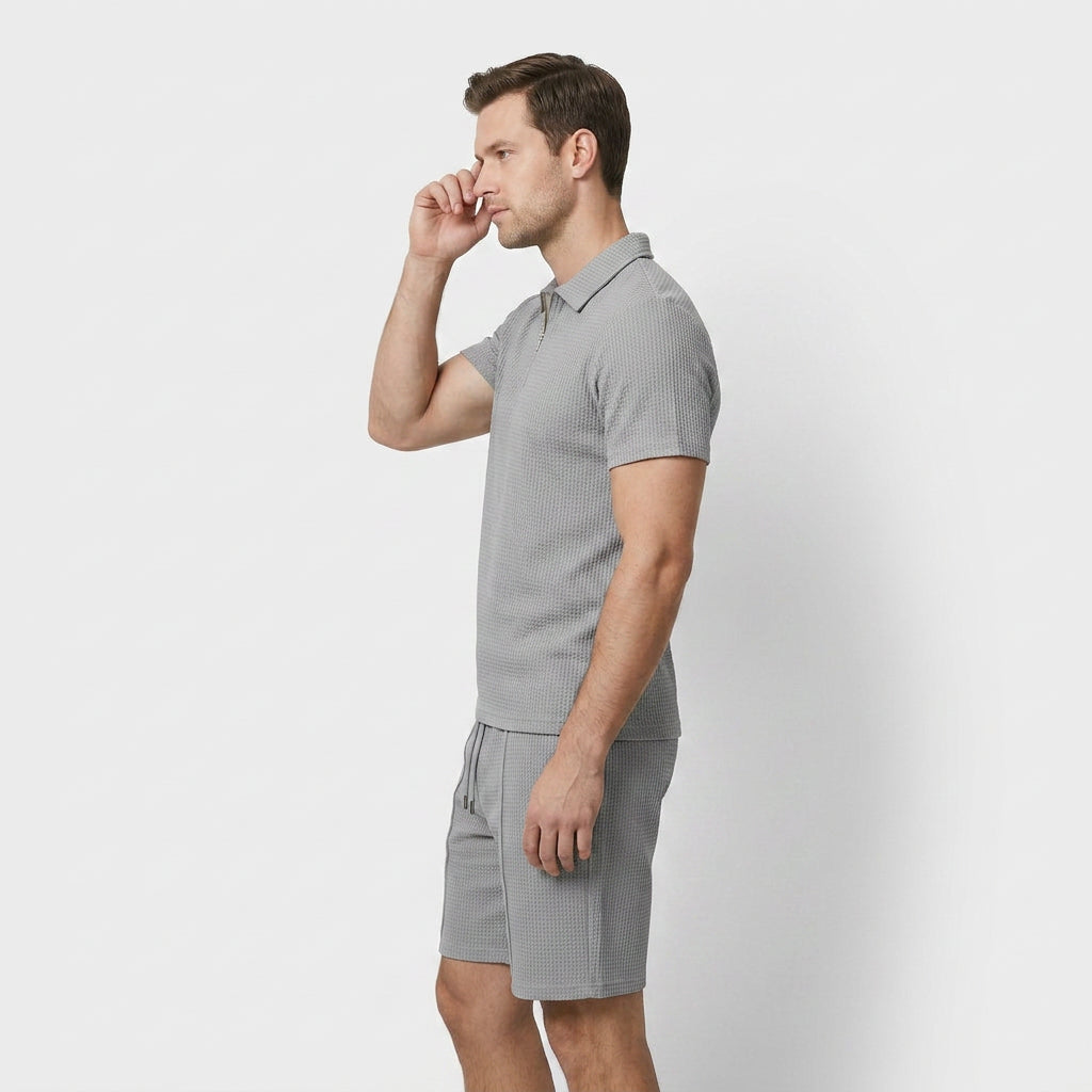 Ensemble Deux Pièces Polo Zippé et Short pour Femme