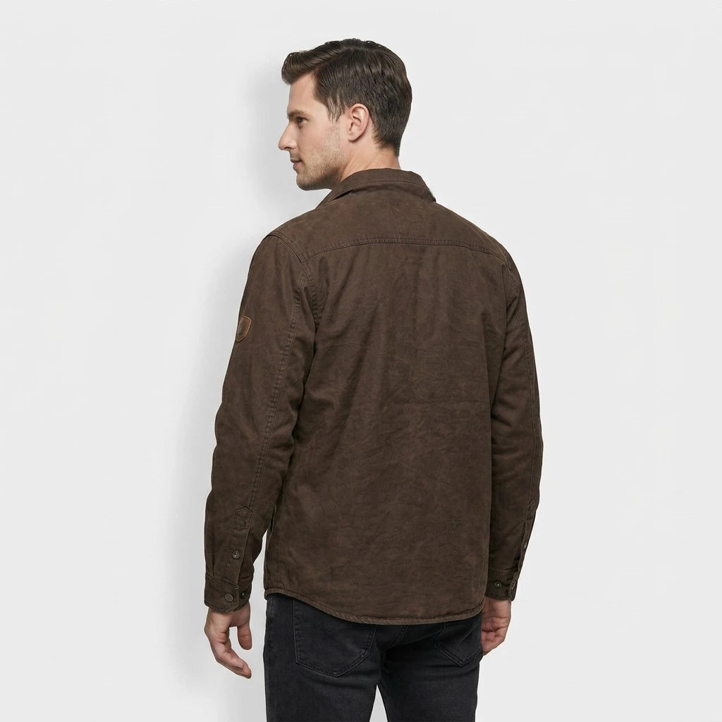 Veste Bomber Cirée Doublure Flanelle Poches Poitrine pour Homme