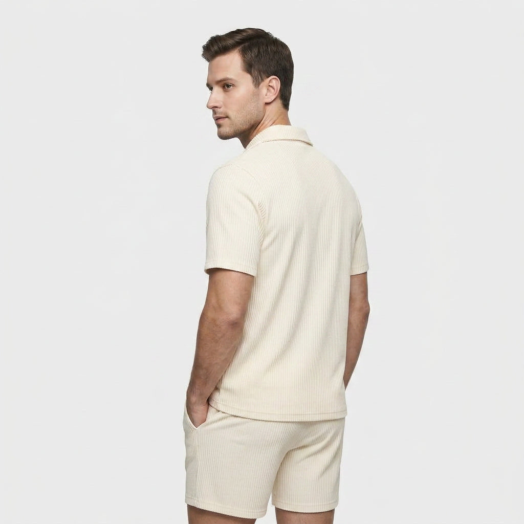 Ensemble Chemise et Short Décontracté Coupe Fluide pour Homme