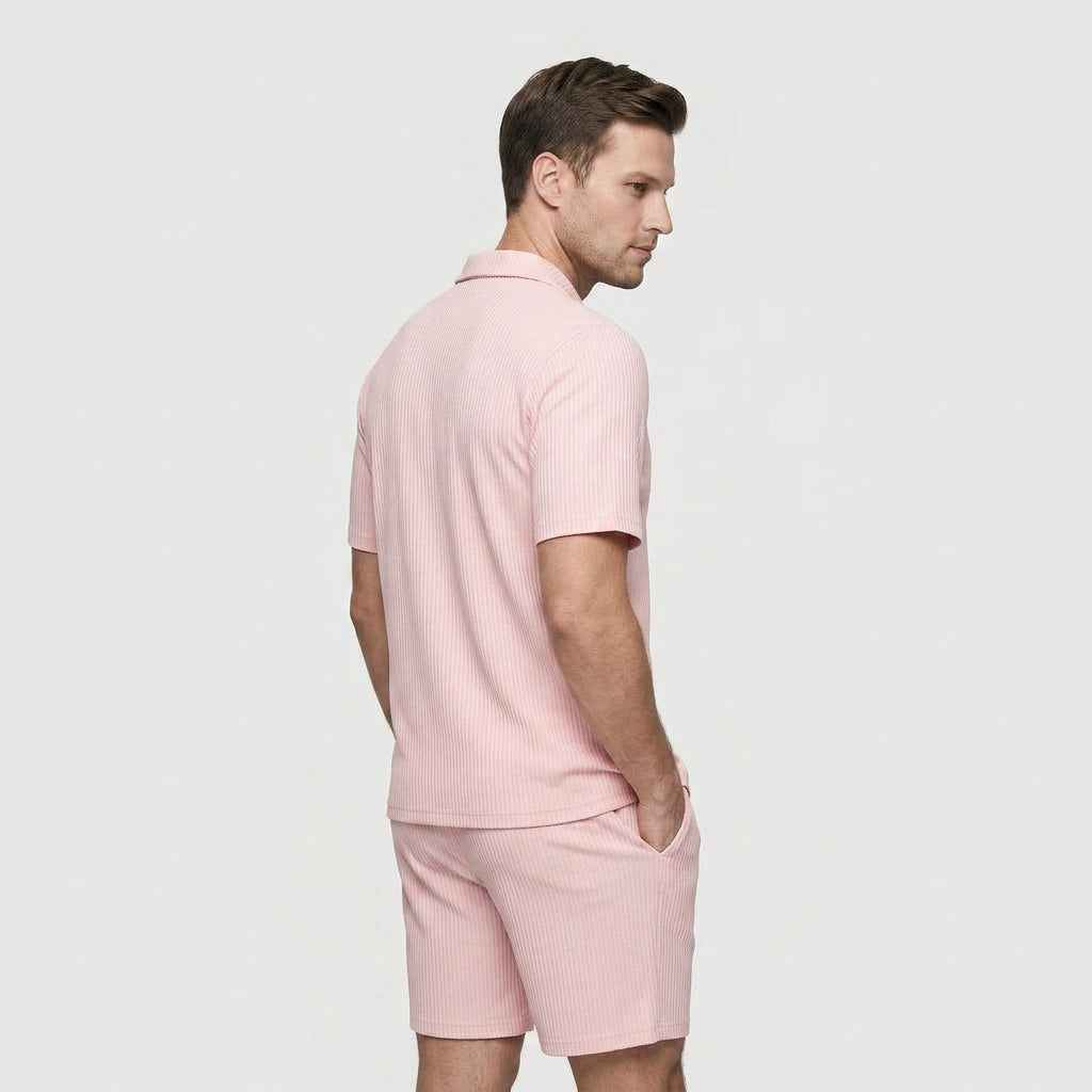 Ensemble Chemise et Short Décontracté Coupe Fluide pour Homme