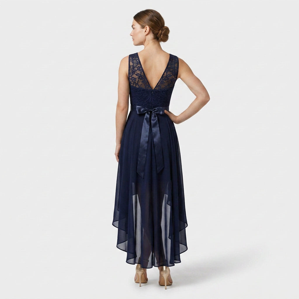 Robe Asymétrique High-Low Coupe Évasée pour Femme