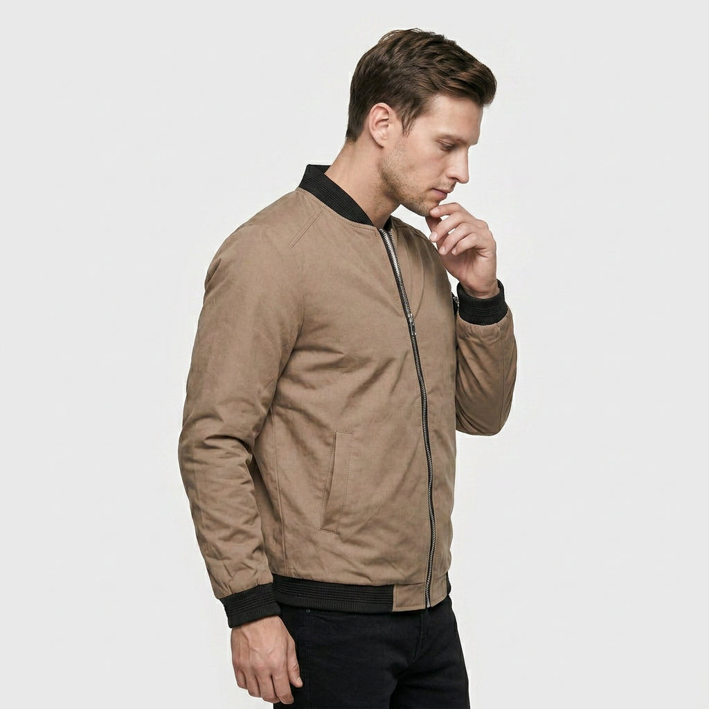 Veste Bomber Slim Coupe Ajustée Moderne pour Homme