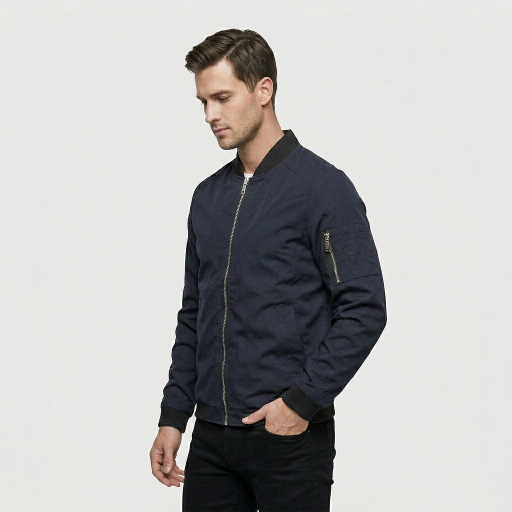 Veste Bomber Slim Coupe Ajustée Moderne pour Homme