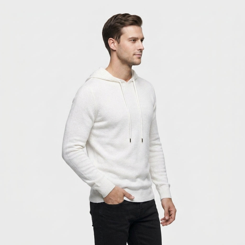 Sweatshirt à Capuche Maille Cachemire Mérinos pour Homme