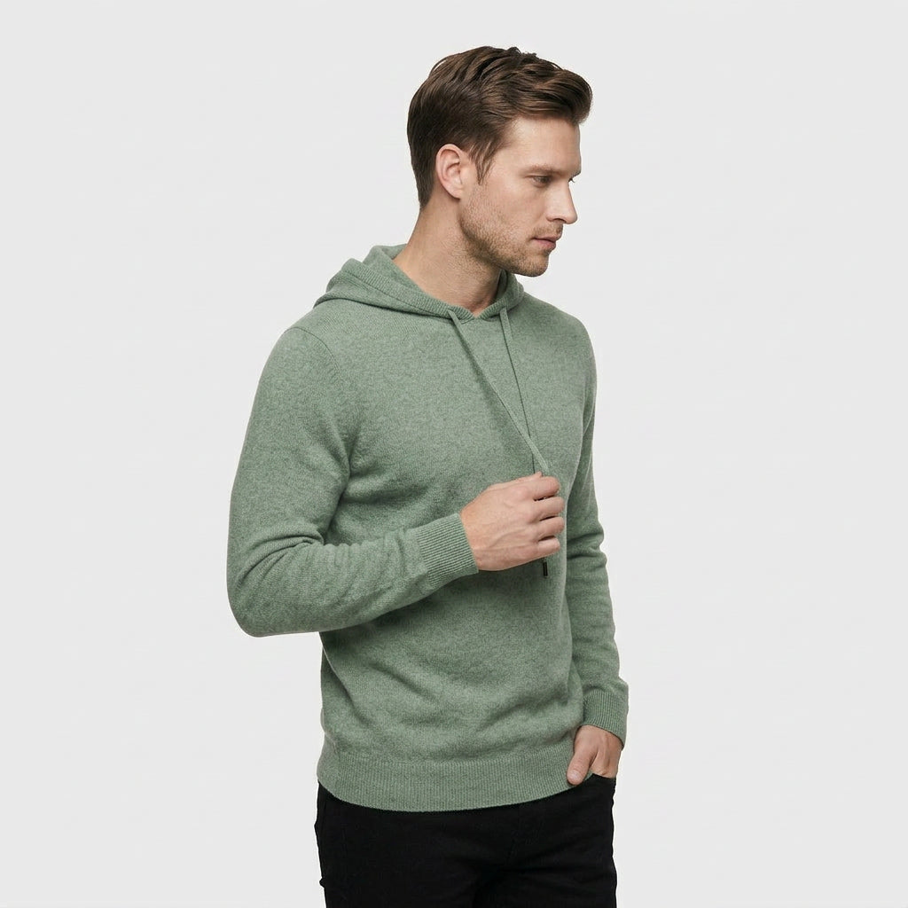 Sweatshirt à Capuche Maille Cachemire Mérinos pour Homme