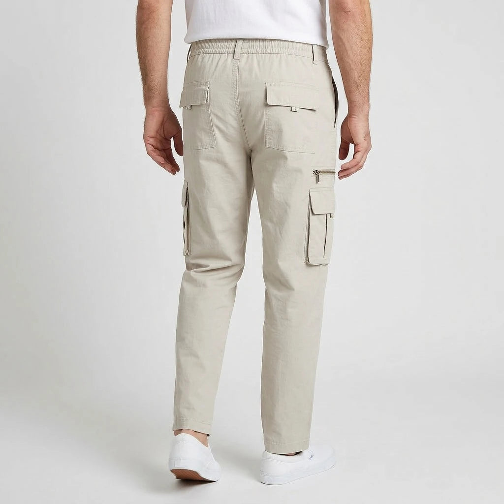 Pantalon Cargo Taille Élastique Coupe Droite pour Homme