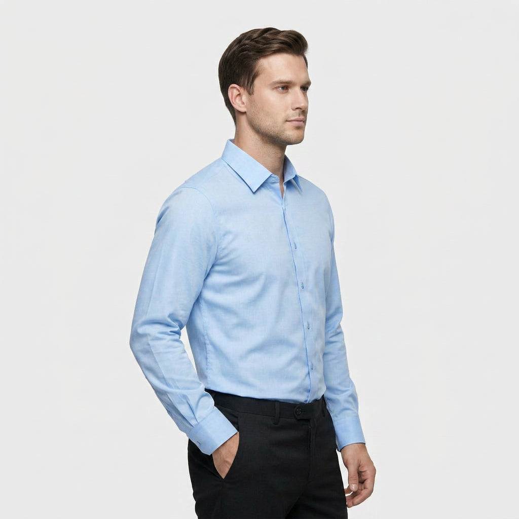 Chemise Infroissable Manches Longues Coupe Décontractée pour Homme