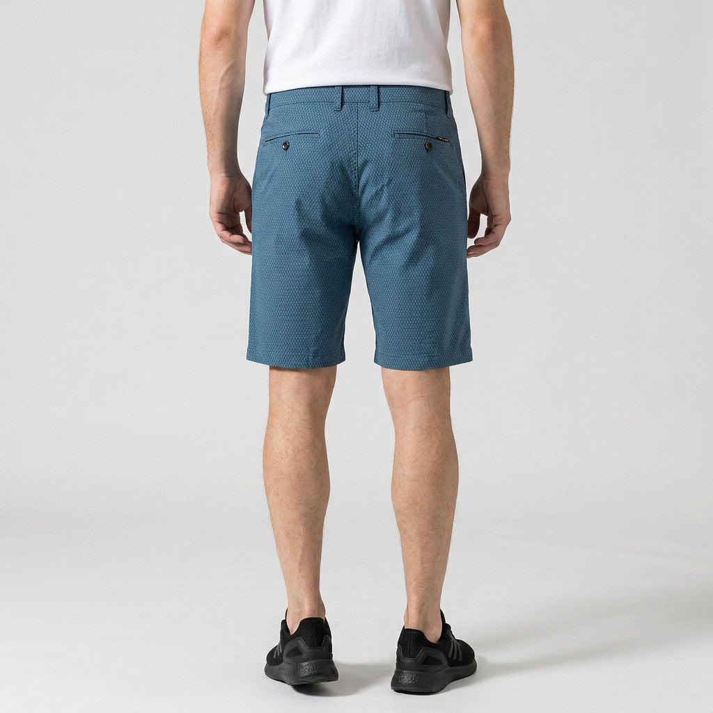 Short Chino Texturé Motif Carreaux Longueur Genou pour Homme