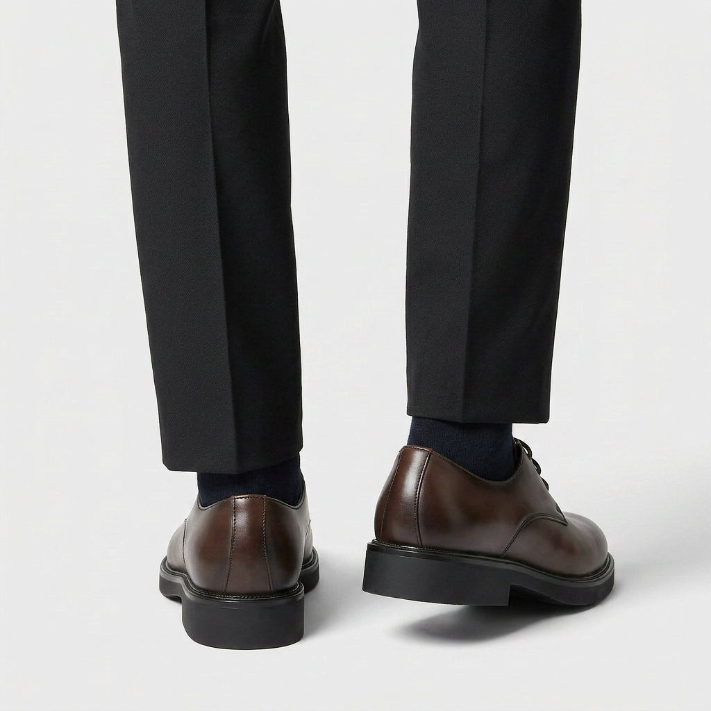 Chaussures de Ville en Cuir Pleine Fleur Couture Blake Bout Rond pour Homme