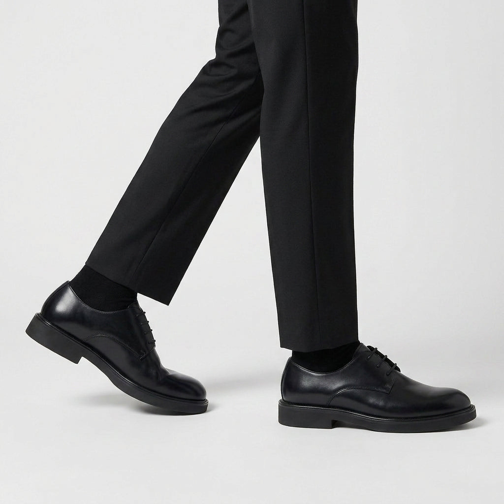 Chaussures de Ville en Cuir Pleine Fleur Couture Blake Bout Rond pour Homme