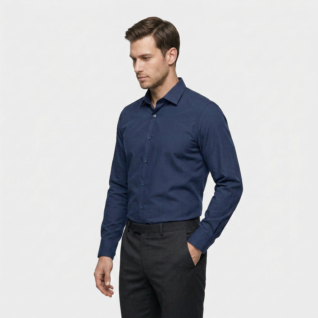 Chemise Habillée Manches Longues Coupe Ajustée pour Homme