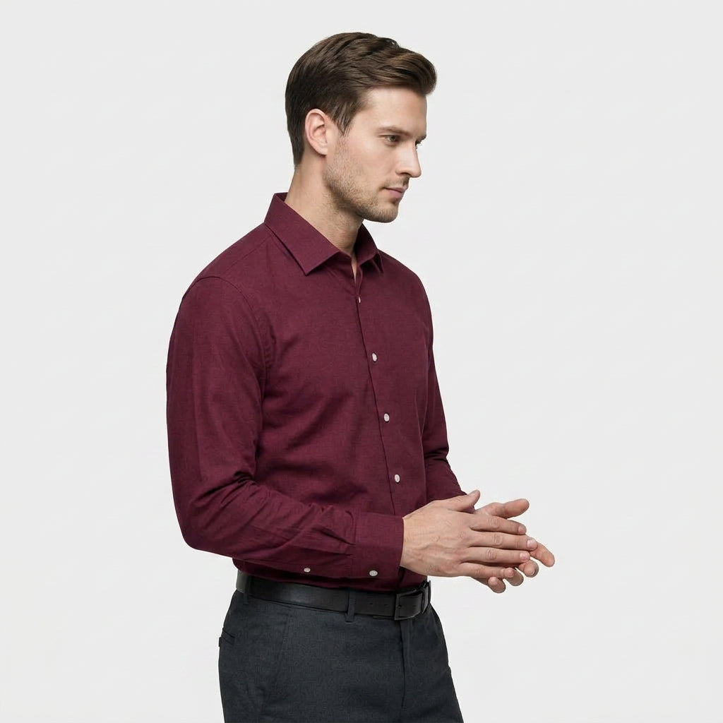 Chemise Habillée Manches Longues Coupe Ajustée pour Homme