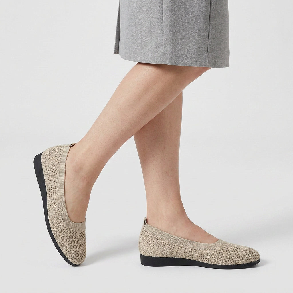 Ballerines Mesh Bout Rond Tricot Respirant pour Femme