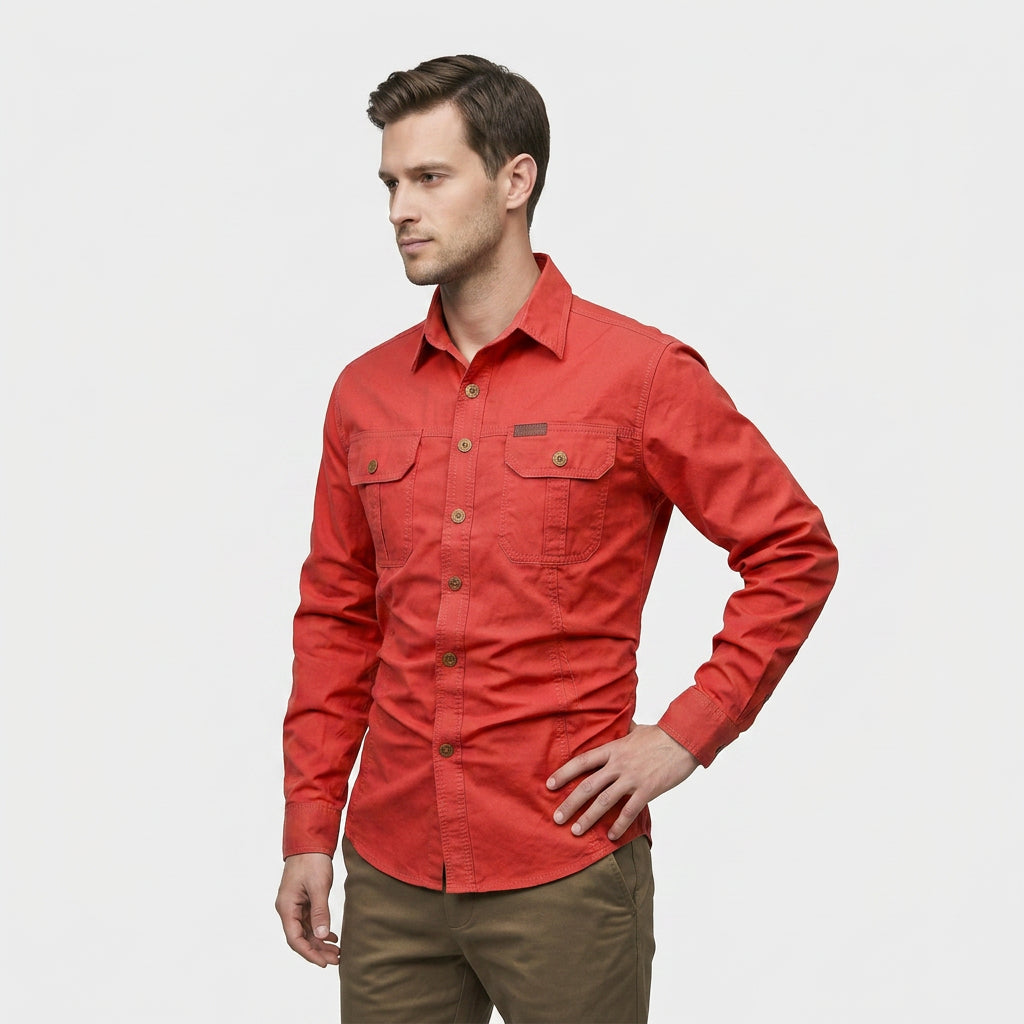 Chemise Manches Longues Col Classique Boutonnée pour Homme