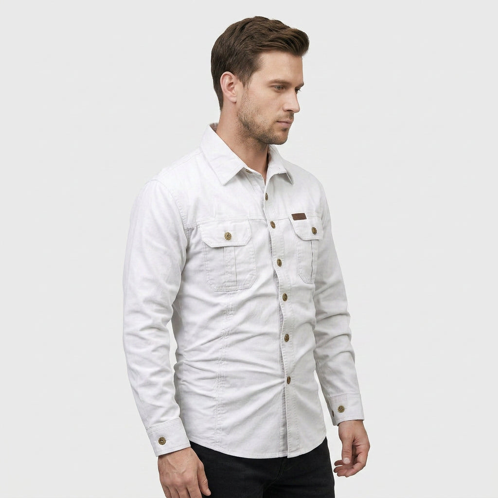 Chemise Manches Longues Col Classique Boutonnée pour Homme