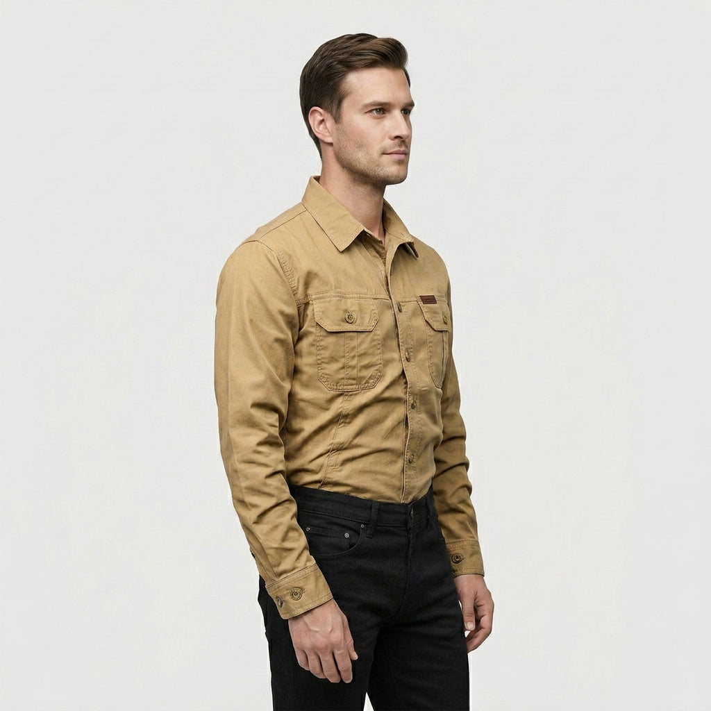 Chemise Manches Longues Col Classique Boutonnée pour Homme