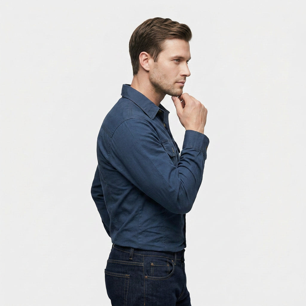 Chemise Manches Longues Col Classique Boutonnée pour Homme