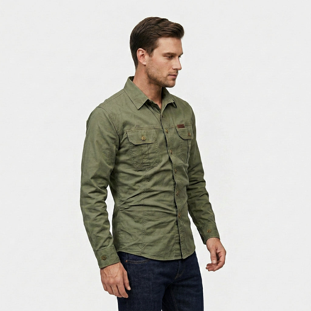 Chemise Manches Longues Col Classique Boutonnée pour Homme