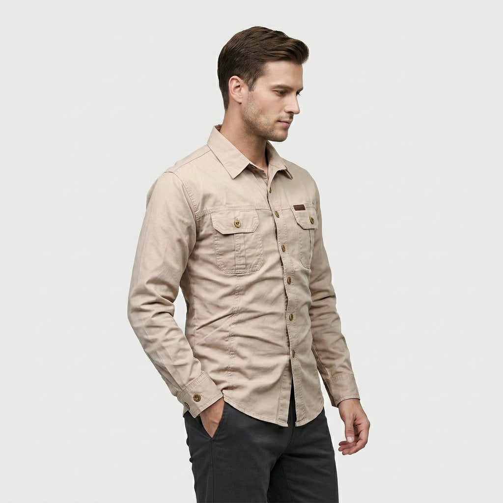 Chemise Manches Longues Col Classique Boutonnée pour Homme