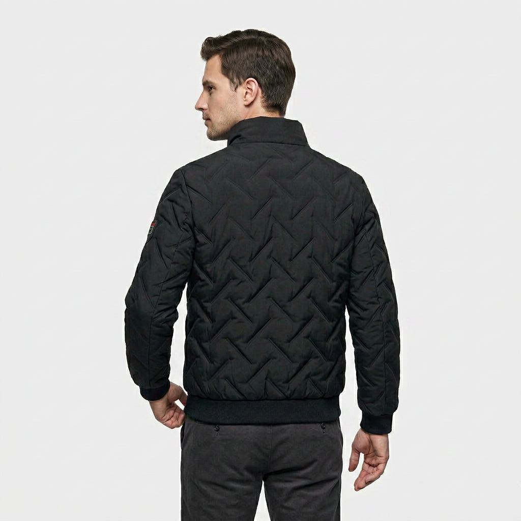 Veste Bomber Matelassée Col Montant Poches Zippées pour Homme
