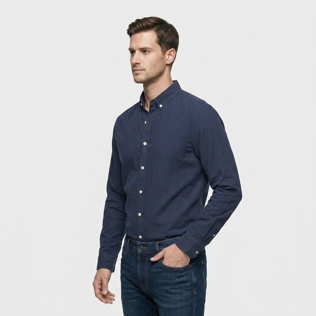 Chemise Classique Manches Longues Col Structuré pour Homme