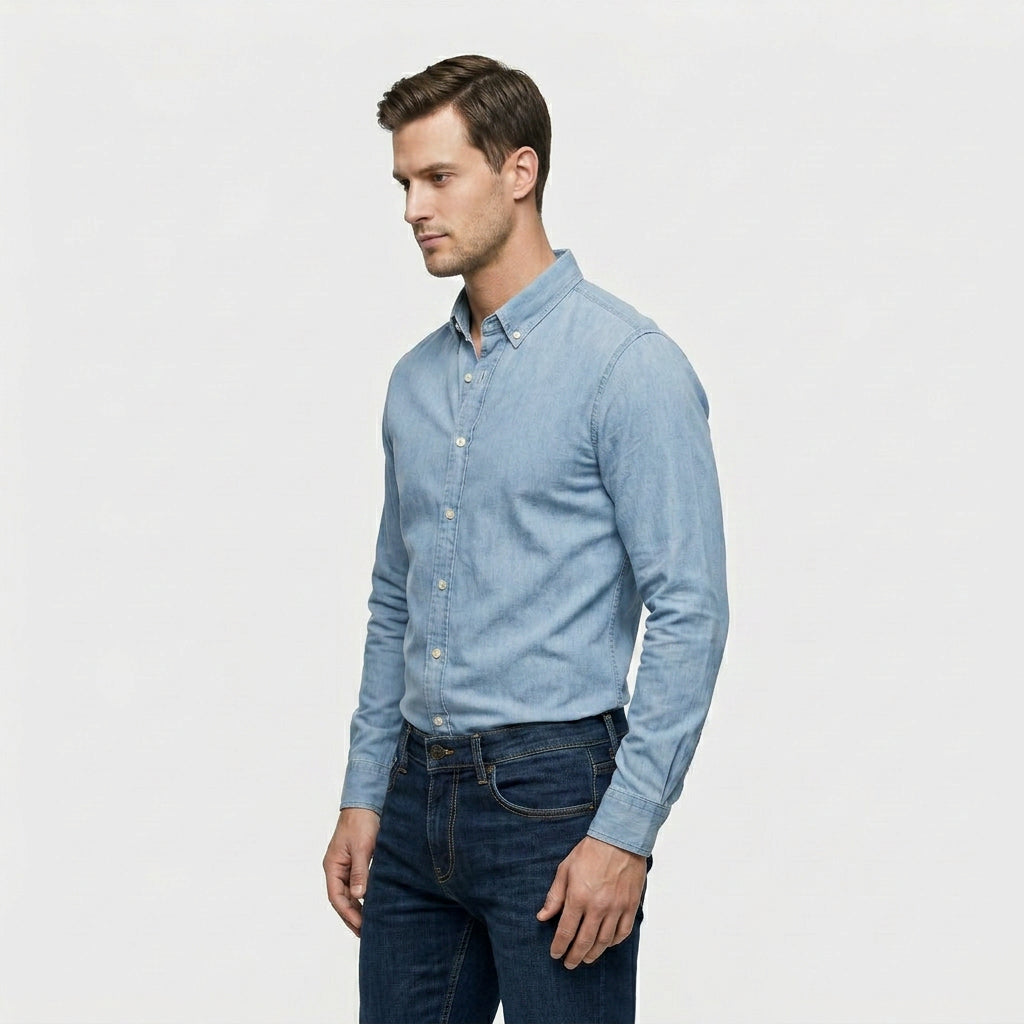 Chemise Classique Manches Longues Col Structuré pour Homme