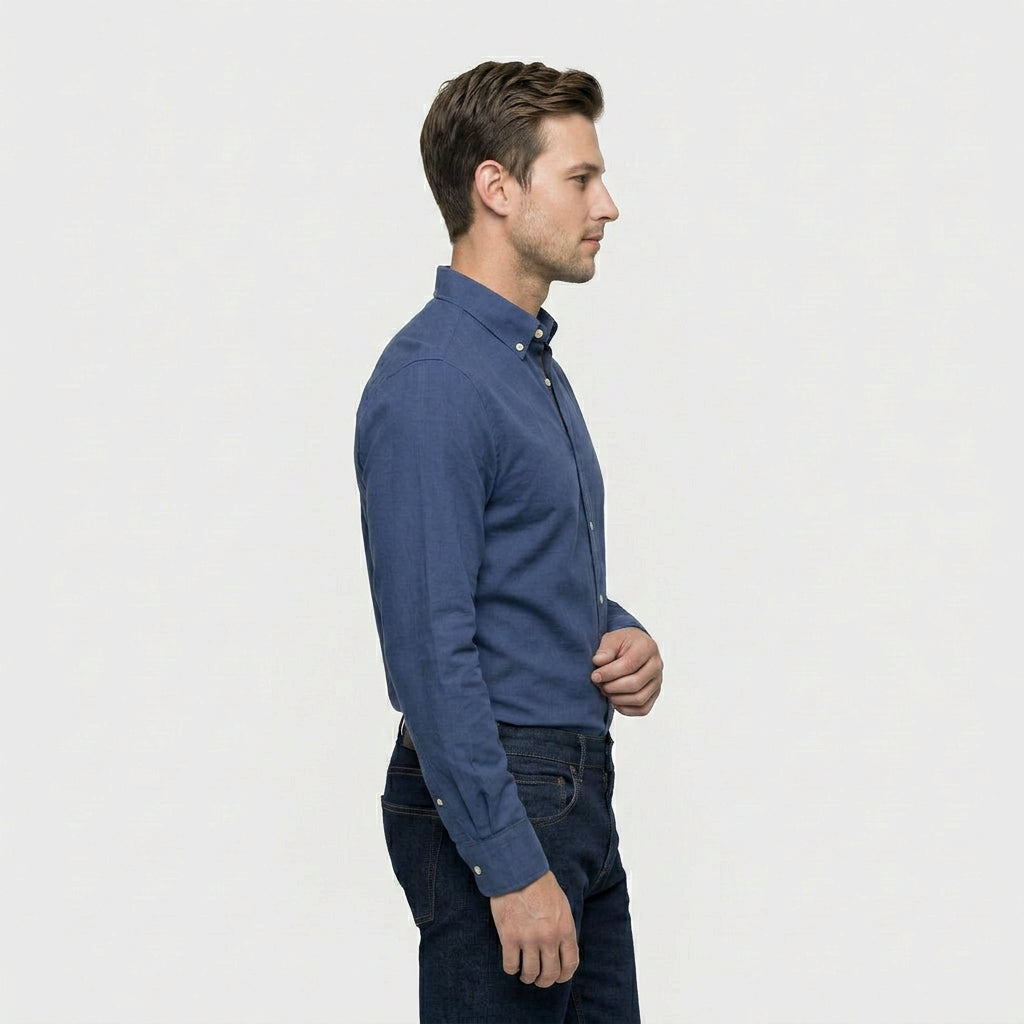 Chemise Classique Manches Longues Col Structuré pour Homme
