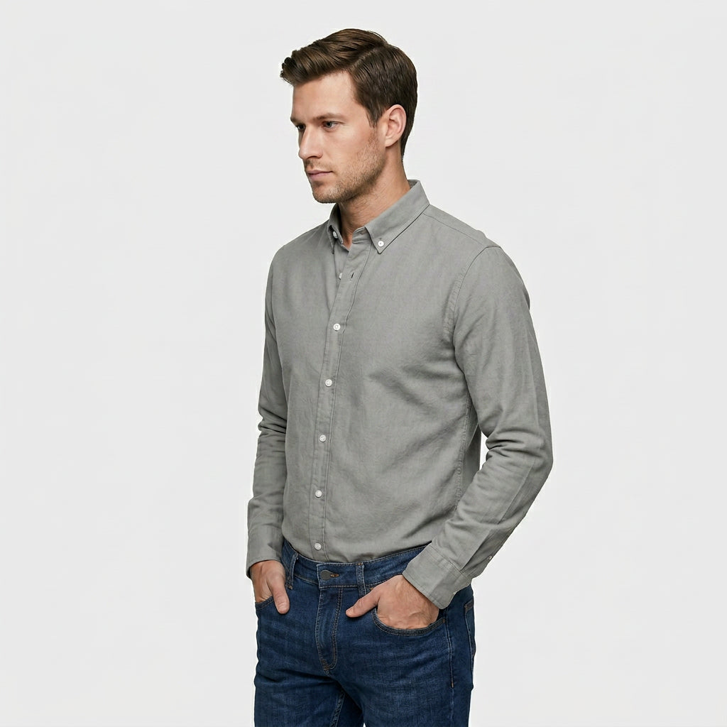 Chemise Classique Manches Longues Col Structuré pour Homme