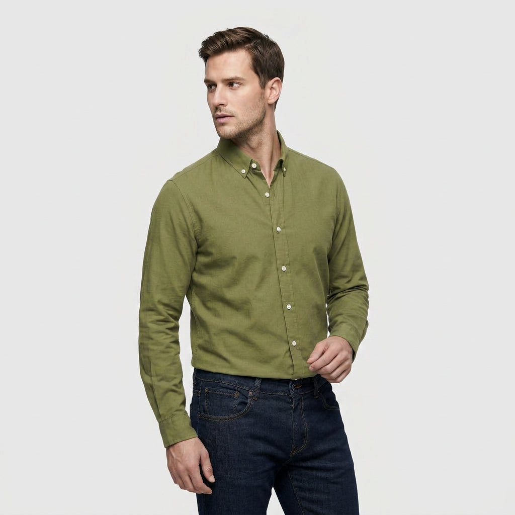 Chemise Classique Manches Longues Col Structuré pour Homme