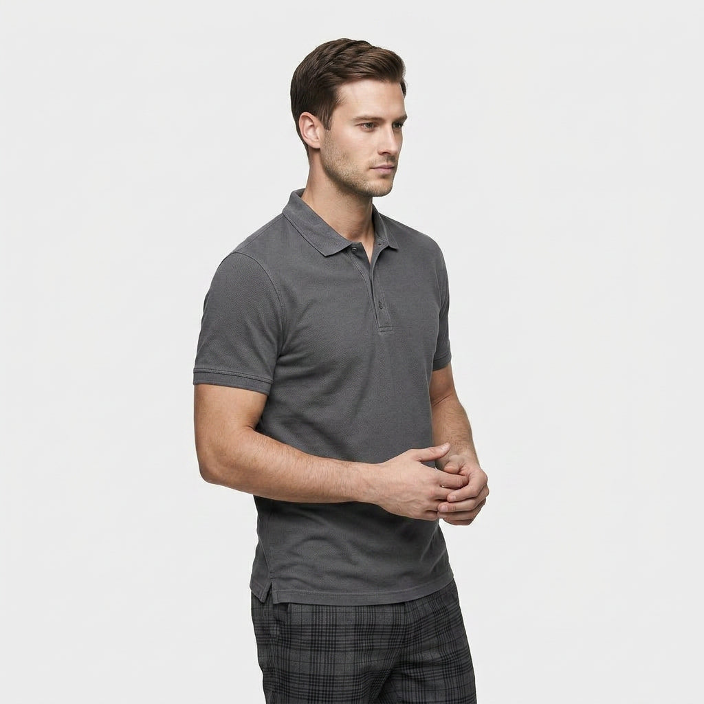 Polo Slim Patte Boutonnée Col Classique pour Homme