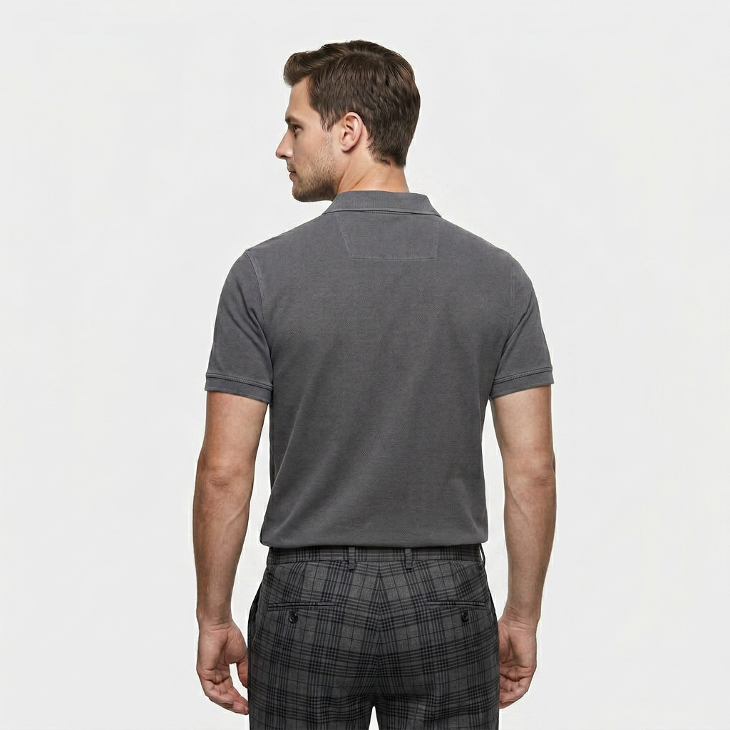 Polo Slim Patte Boutonnée Col Classique pour Homme