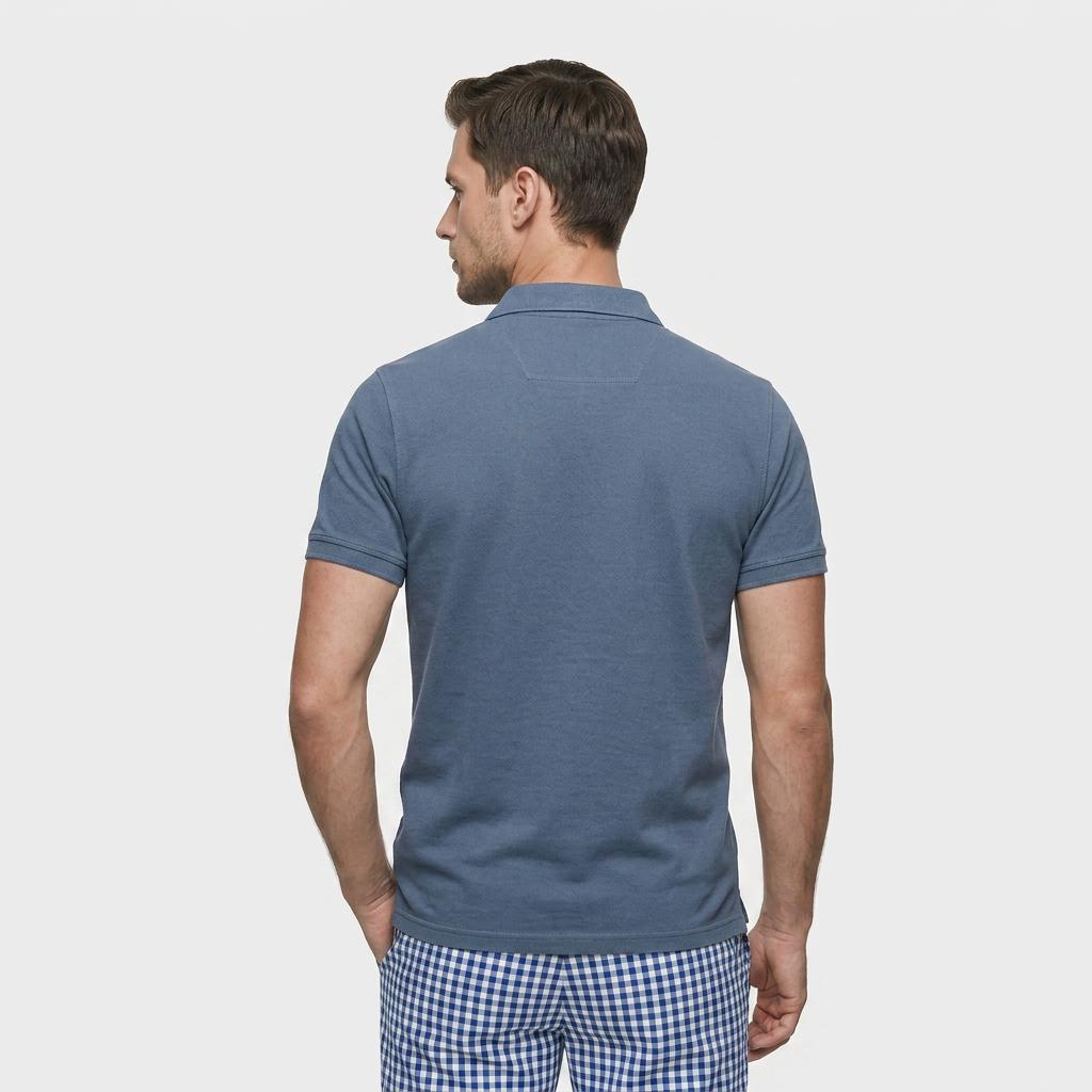 Polo Slim Patte Boutonnée Col Classique pour Homme