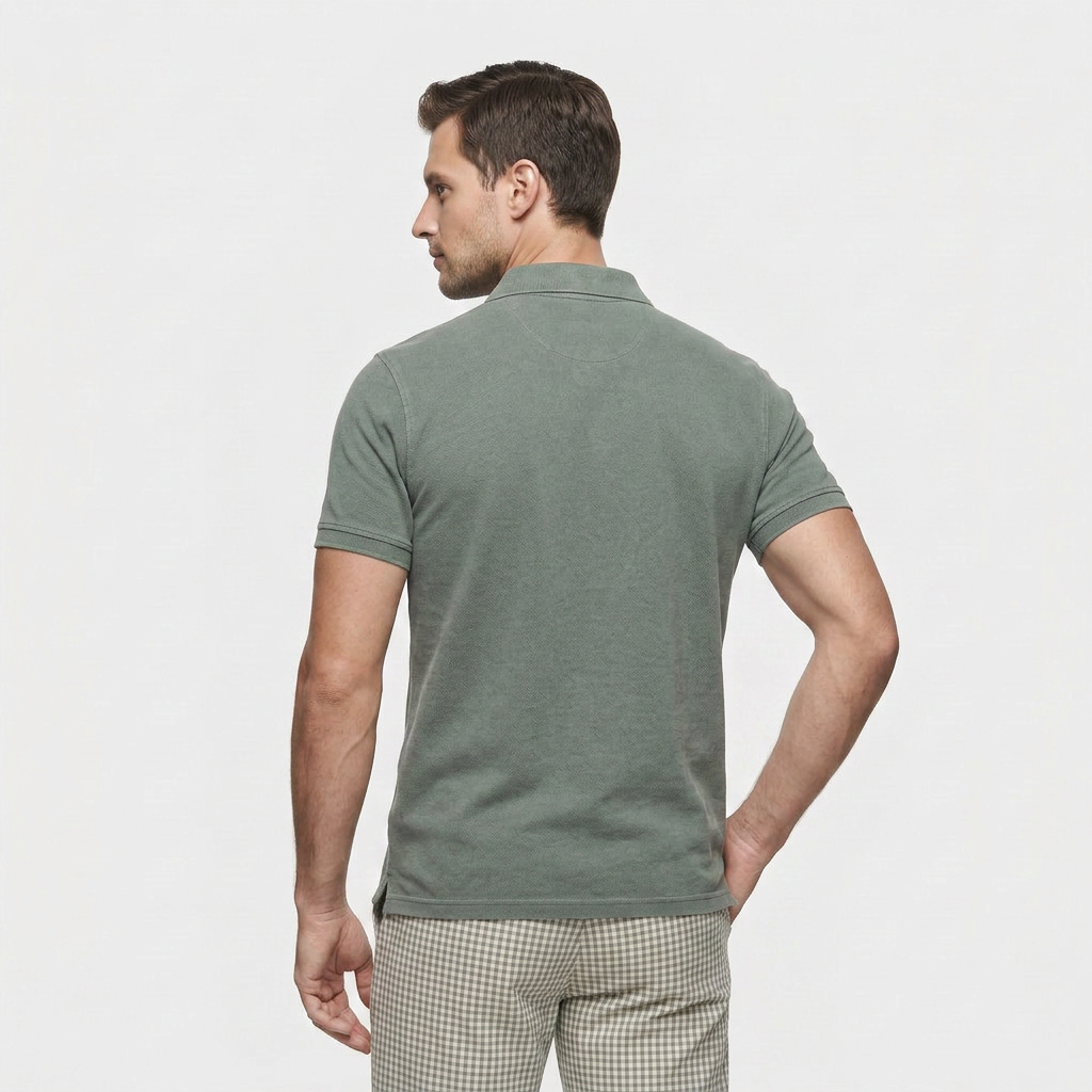 Polo Slim Patte Boutonnée Col Classique pour Homme