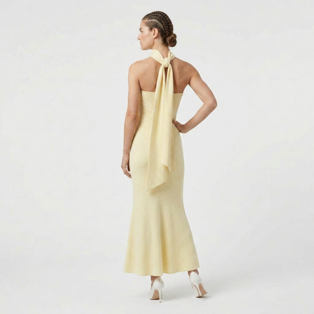 Robe Maxi Foulard Assorti Coupe Fluide pour Femme