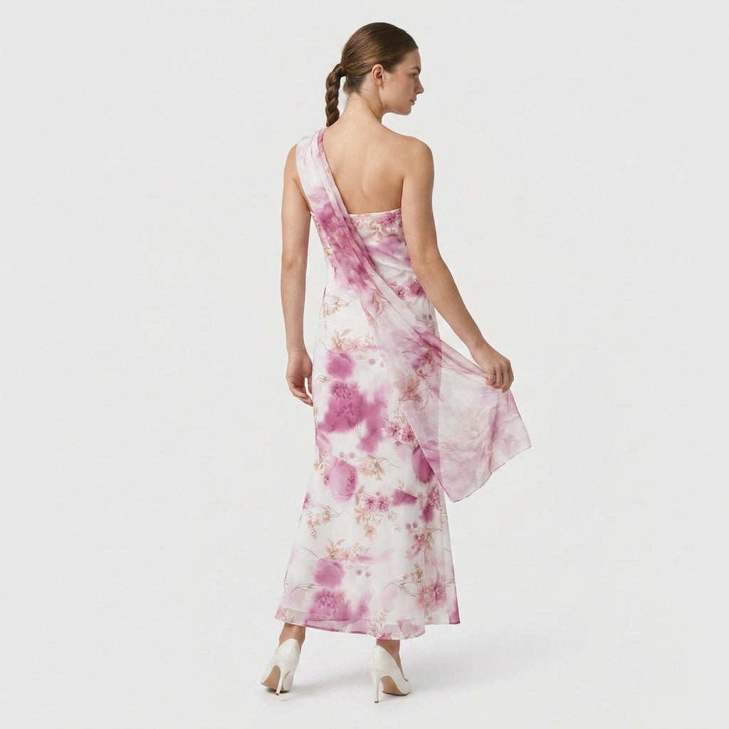 Robe Maxi Foulard Assorti Coupe Fluide pour Femme